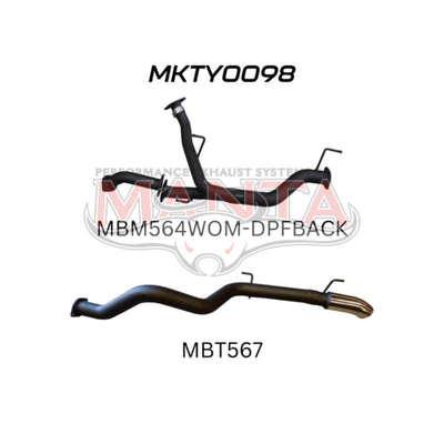 Manta 3" DPF Back System to Suit VDJ200 4.5L V8 Twin Turbo Diesel Wagon (with DPF) 2015 Onwards