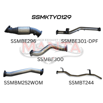 Manta 3" DPF Back System to Suit VDJ79 Dual Cab 4.5L 1VD V8 Turbo Diesel Ute 2016 on