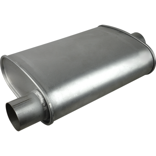 Redback Universal Muffler - 10" x 4" Oval - 16" Long - 2 1/2" Offset/Centre - Glass Packed