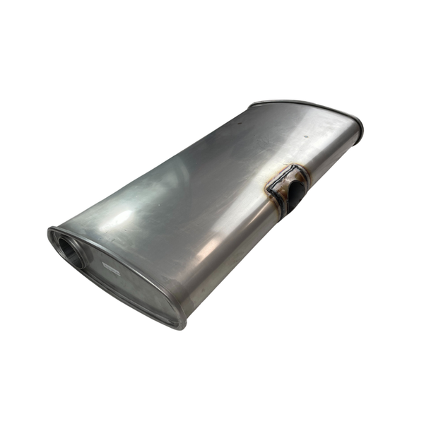 Centre Inlet Muffler 2.25" 12" x 4" , Twin Outlet 24" Long, 409 Stainl