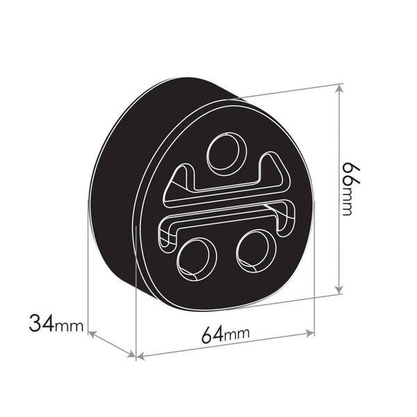 Redback Exhaust Rubber for Toyota Landcruiser (06/1994 - 08/2007), Rav4 (06/1994 - 08/2007)