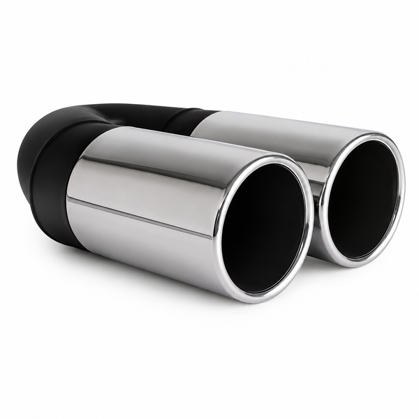 Straight Cut Y-Piece Rolled In RX, Tapered 2-1/4 to 3" Inlet, 2 x 3" Out 9" Long SS304 Tip - YP76RXSSV