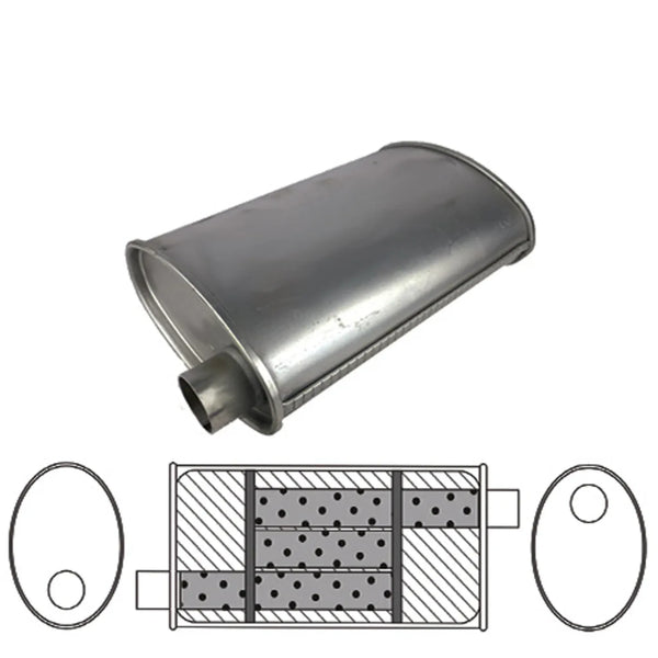 10" x 4" Oval, 16" Long, 2 1/2" Offset/Offset Glass Packed