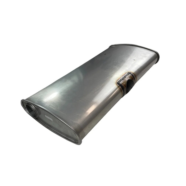 East West Muffler -Centre Side Inlet Muffler 57mm (2-1/4") - Outlet Each End 57mm (2-1/4") - 600mm (24") Long - 409 Stainless Steel