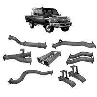 Redback Extreme Duty Twin 4" Turbo Back Exhaust with Resonator for Toyota Landcruiser 79 Series Dual Cab