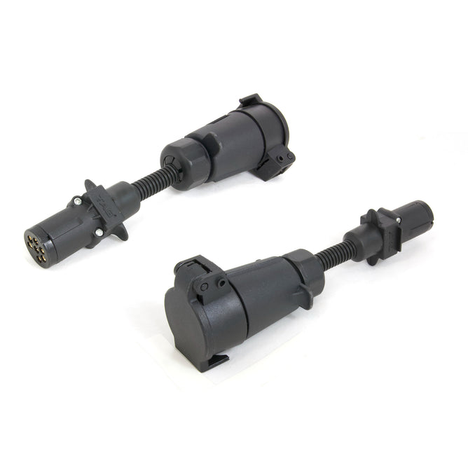 TAG Trailer Adapter - 7 Pin Small Round Plug to 7 Pin Large Round Sock