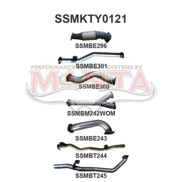 Manta 3" DPF Back System to Suit VDJ79 Dual Cab 4.5L 1VD V8 Turbo Diesel Ute 2012 - 2016