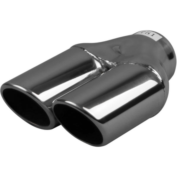 Angle Y-Piece Rolled In Tapered RHS AU Falcon, Tapered 2-1/4 to 3" Inlet, 2 x 3" Out, 9" Long SS304 Tip